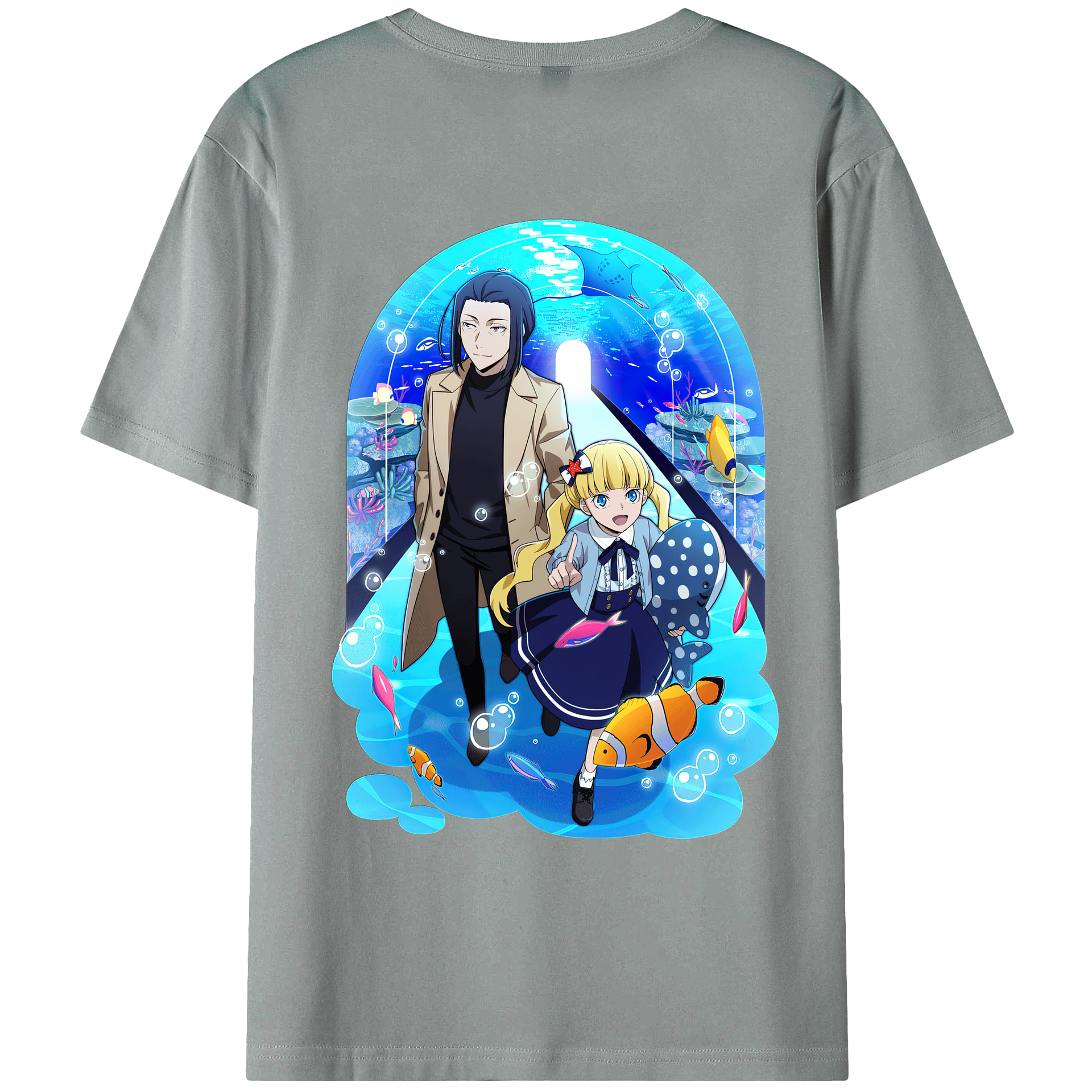 （画像用） 文豪ストレイドッグス Bungo Stray Dogs 綿100％ メンズ半袖Tシャツ（バックプリント） 通気性